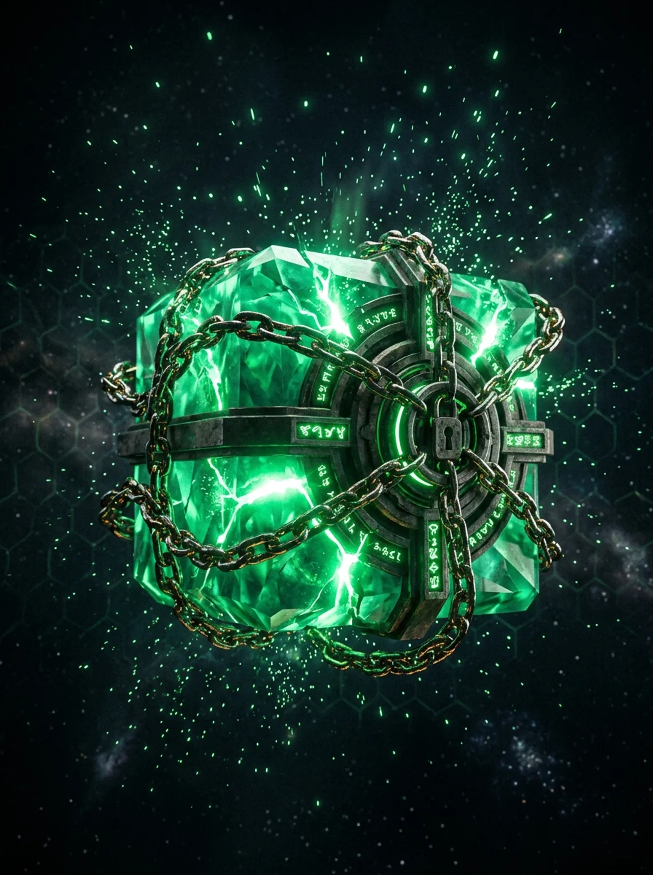 Liquidity locked in emerald vault wrapped in chains